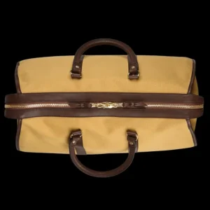 Frank Clegg Weekend Bags | Beige Cotton Canvas Hampton Travel Duffle