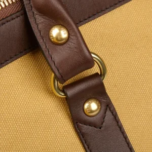Frank Clegg Weekend Bags | Beige Cotton Canvas Hampton Travel Duffle