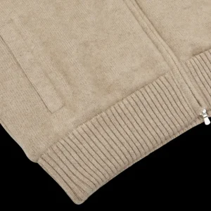 Gran Sasso Cardigans | Beige Faux Fur Lined Cashmere Blouson