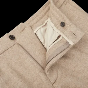 Maurizio Baldassari Loungewear | Beige Felted Cashmere Drawstring Trousers