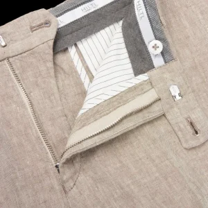 Hiltl Trousers | Beige Washed Linen Regular Fit Chinos