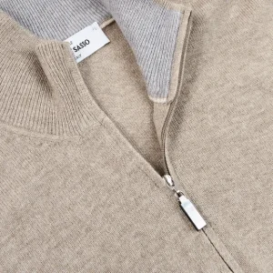 Gran Sasso Knitwear | Beige Wool Cashmere 1/4 Zip Sweater