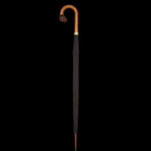 Fox Umbrellas Umbrellas | Black Bulldog Head Crook Handle Umbrella