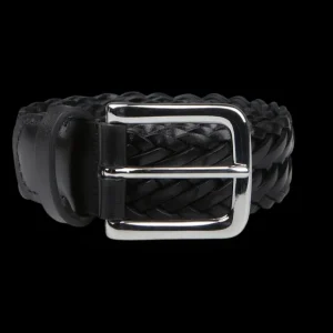 Andersons Belts | Black Fine Braided Leather 30Mm Belt