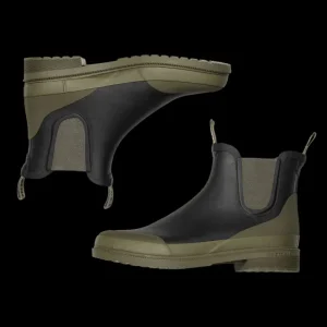 Tretorn Boots | Black Green Rubber Offroad Chelsea Boots
