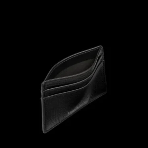 Smythson Wallets | Black Ludlow Leather Flat Card Holder