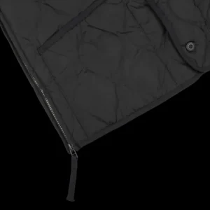 Taion Outerwear | Black Nylon Down V-Neck Button Vest