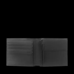 Smythson Wallets | Black Panama Leather Coin Pocket Wallet