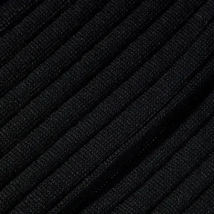 Canali Socks | Black Ribbed Cotton Socks