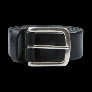 Andersons Belts | Black Saddle Leather Silver Buckle 35Mm Belt