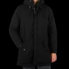 Aspesi Coats & Jackets | Black Technical Nylon Hood Parka