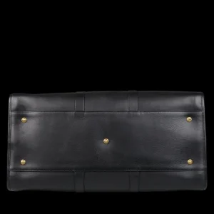 Frank Clegg Weekend Bags | Black Tumbled Leather Hampton Travel Duffle
