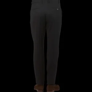 Berwich Trousers | Black Wool Flannel Flat Front Trousers
