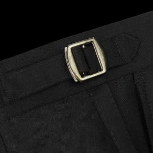 Studio 73 Trousers | Black Wool Mohair Tuxedo Trousers