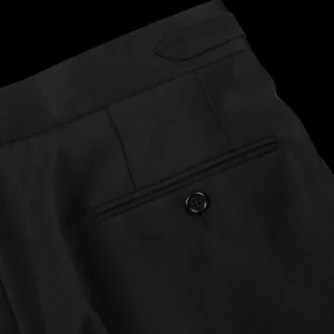 Studio 73 Trousers | Black Wool Mohair Tuxedo Trousers