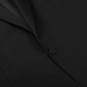 Canali Suits | Black Wool Peak Lapel Tuxedo Suit