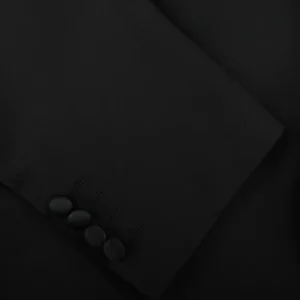 Canali Suits | Black Wool Peak Lapel Tuxedo Suit