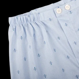 Derek Rose Loungewear | Blue Bee Motif Cotton Classic Fit Pyjamas