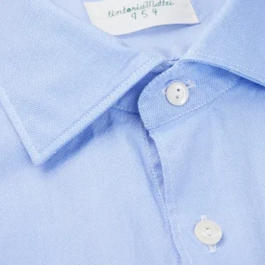 Tintoria Mattei Shirts | Blue Cotton Oxford Casual Shirt