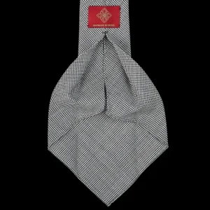 Dreaming Of Monday Ties | Blue Houndstooth 7-Fold High Twist Wool Tie