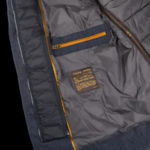 Moorer Coats & Jackets | Blue Melange Wool Down Padded Jacket
