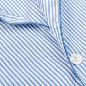 Derek Rose Loungewear | Blue Striped Cotton Classic Fit Pyjamas