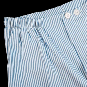 Derek Rose Loungewear | Blue Striped Cotton Classic Fit Pyjamas