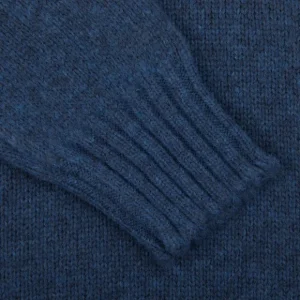 Gran Sasso Knitwear | Blue Wool Blend Mock Neck Sweater