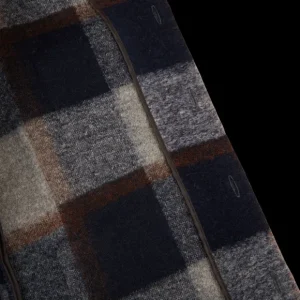 Tintoria Mattei Coats & Jackets | Blue Wool Checked Plaid Overshirt