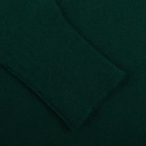 William Lockie Knitwear | Bottle Green Crew Neck Cashmere Sweater