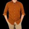 Massimo Alba Shirts | Brick Orange Cotton Corduroy Casual Shirt