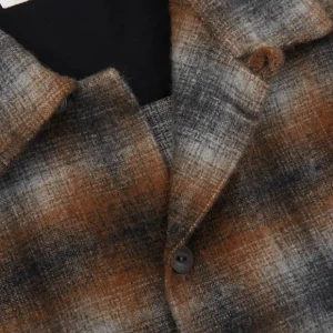 Universal Works Shirts | Brown Checked Wool Flannel Workshirt