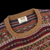William Lockie Sweaters | Brown Fair Isle Crew Neck Lambswool Sweater
