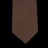 Gierre Milano Ties | Brown Herringbone Silk Cotton Lined Tie