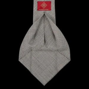 Dreaming Of Monday Ties | Brown Houndstooth 7-Fold High Twist Wool Tie