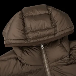Ten C Outerwear | Brown Nylon Down Padded Liner Hood Jacket