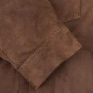 Maurizio Baldassari Outerwear | Brown Suede Leather Zip Blouson