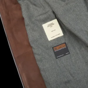 Maurizio Baldassari Outerwear | Brown Suede Leather Zip Blouson