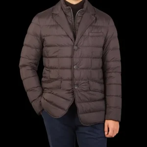 Herno Coats & Jackets | Brown Technical Nylon Legend Hybrid Blazer