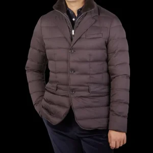 Herno Coats & Jackets | Brown Technical Nylon Polar Tech Hybrid Blazer