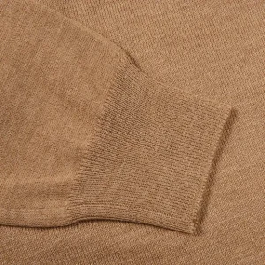 Gran Sasso Knitwear | Camel Beige Extra Fine Merino Crew Neck