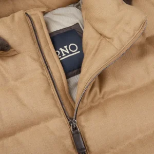 Herno Coats & Jackets | Camel Beige Wool Norfolk Bomber Jacket
