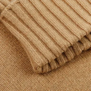 Morgano Knitwear | Camel Brown Heavy Wool Cashmere Rollneck