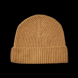 Johnstons Of Elgin Beanies | Camel Ribbed Cashmere Beanie