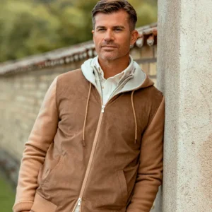 Gran Sasso Outerwear | Camel Wool Alcantara Front Padded Jacket