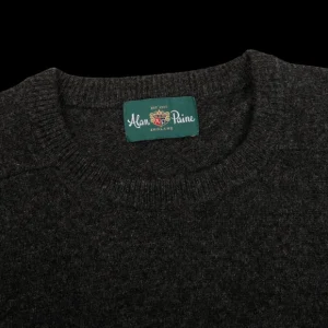 Alan Paine Sweaters | Charcoal Grey Lambswool Crew Neck