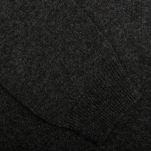 Alan Paine Knitwear | Charcoal Grey Lambswool Crew Neck