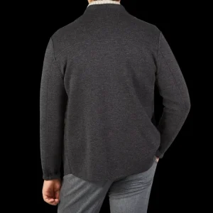 Maurizio Baldassari Knitwear | Charcoal Grey Milano Knitted Wool Overshirt