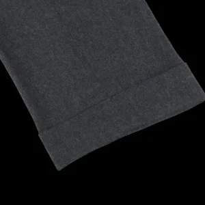 Berwich Trousers | Charcoal Grey Wool Flannel Flat Front Trousers