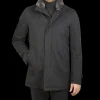 Herno Outerwear | Charcoal Wool Twill Beaver Collar Jacket